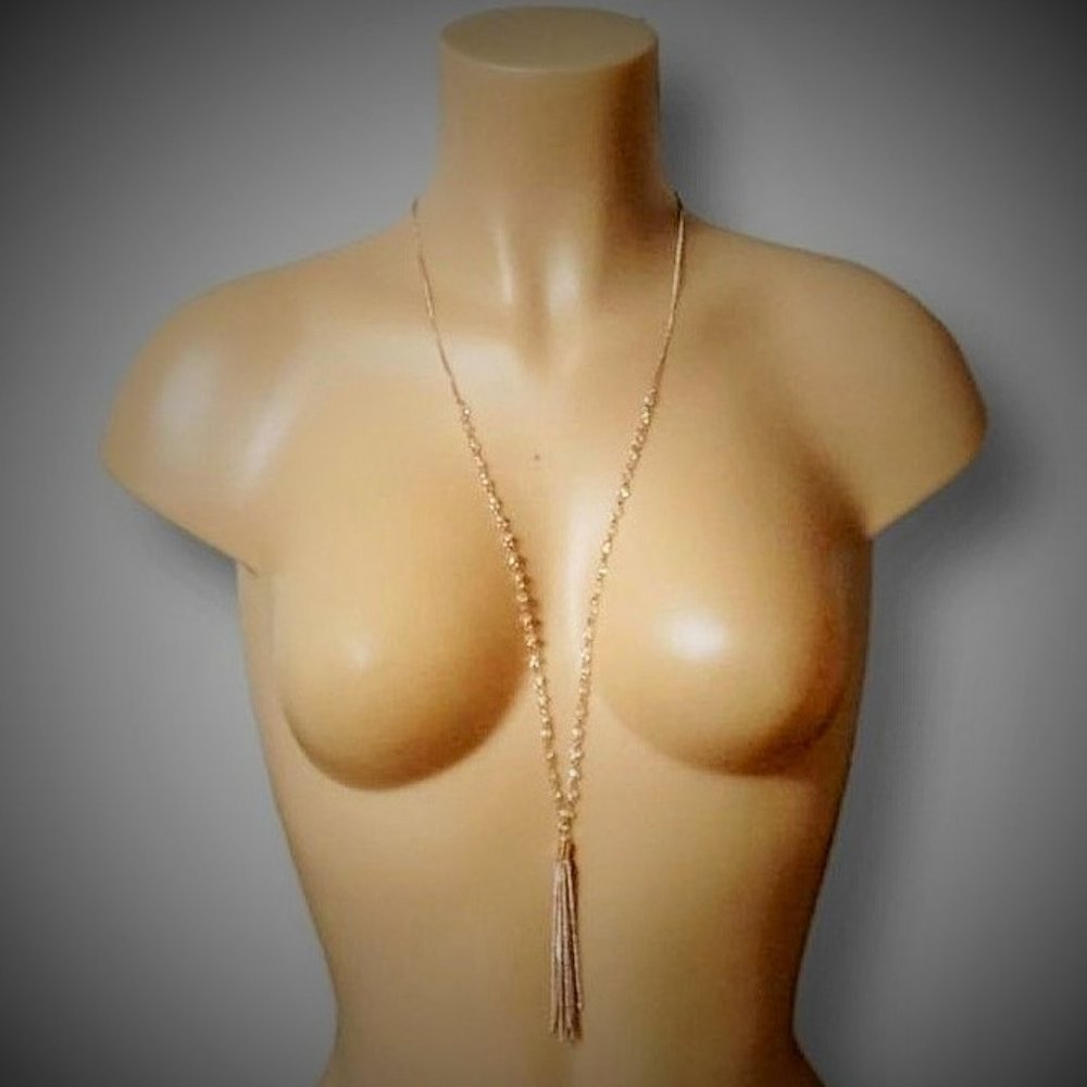 LC LAUREN CONRAD CRYSTAL TASSEL NECKLACE